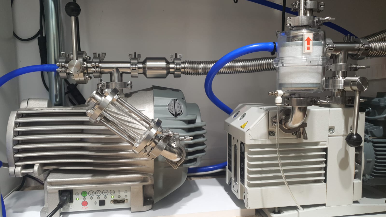 Panacea Bio Chem Edwards nXDS10ic DryScroll and Leybold Trivac Dual Stage deep vacuum